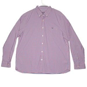 Vineyard Vines On The Go OTG Performance Plaid Button Down Shirt Men's Size XL